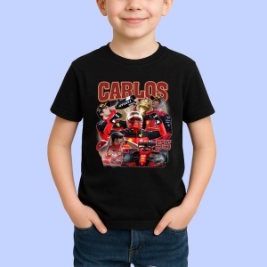 Tricou Carlos Sainz Colaj Artistic Masina Formula 1, Copii | Dama | Barbat - Img 2