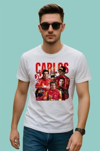 Tricou Carlos Sainz Formula 1 Imagine Dinamica Echipa Ferrari, Copii | Dama | Barbat - Img 2