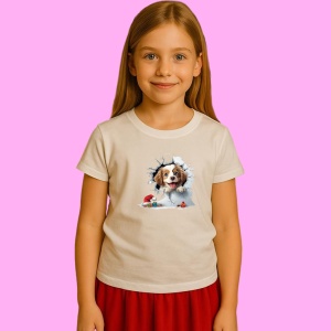 Tricou Catel Cu Zambet Si Fundal Alb Craciun, din bumbac 100% Copii | Dama | Barbat
