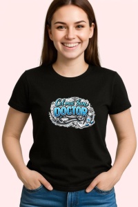 Tricou Cel Mai Bun Doctor Design Medical V2, din bumbac 100%, tricou negru Dama | Barbat - Img 2