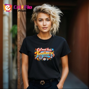 Tricou Cel Mai Bun Inginer Font Portocaliu V4, din bumbac 100%, tricou negru Dama | Barbat - Img 4
