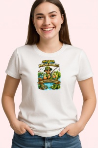 Tricou Cel Mai Bun Pescar Amuzant V4, din bumbac 100% , tricou alb pentru Dama | Barbat - Img 2