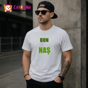 Tricou Cel Mai Bun Si Iubit Nas Verde, din bumbac 100%, tricou alb, Dama | Barbat - Img 1
