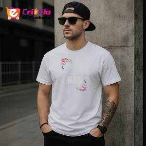 Tricou Cel Mai Iubit Nas Floral, din bumbac 100%, tricou alb, Dama | Barbat - Img 2