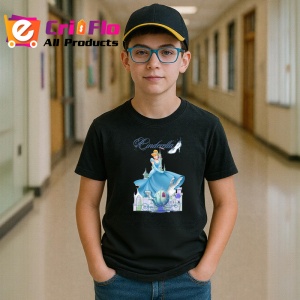 Tricou Cenusareasa printesa fermecatoare intr o lume de poveste Disney, Copii | Dama | Barbat , tricou negru - Img 5