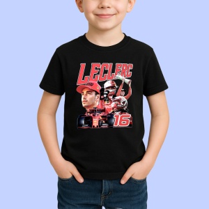 Tricou Charles Leclerc Masina Si Trofeu Echipa Ferrari Formula 1, Copii | Dama | Barbat - Img 2