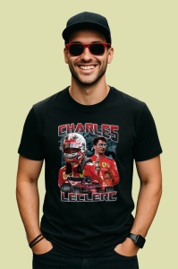 Tricou Charles Leclerc Portret Dublu Ferrari Formula 1, Copii | Dama | Barbat - Img 4