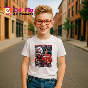 Tricou Charles Leclerc Portret Dublu Ferrari Formula 1, Copii | Dama | Barbat