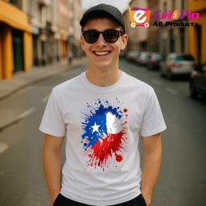 Tricou Chile Steag Splash Art, Copii | Dama | Barbat - Img 6