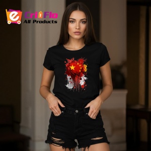 Tricou China Steag Splash Art, Copii | Dama | Barbat, culoare negru - Img 10