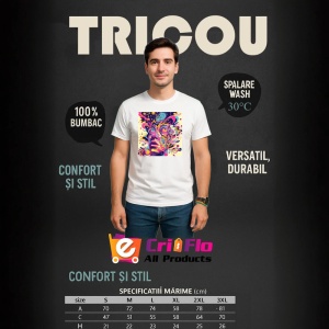 Tricou Chip psihedelic colorat cu flori si cercuri Copii | Dama | Barbat - Img 7