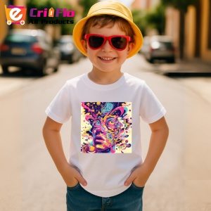 Tricou Chip psihedelic colorat cu flori si cercuri Copii | Dama | Barbat - Img 10