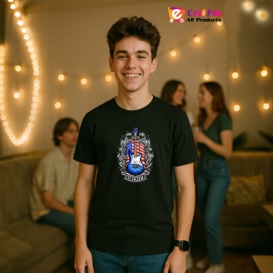 Tricou Chitara Americana Steag USA, Copii | Dama | Barbat, culoare negru - Img 7