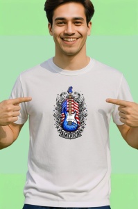 Tricou Chitara Americana Steag USA, Copii | Dama | Barbat - Img 2