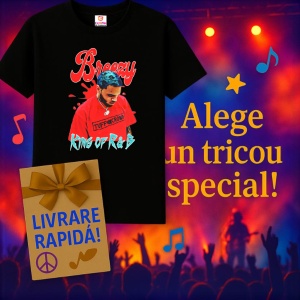 Tricou Chris Brown - King of R&B Red, muzica Hip-Hop / Trap, Dama | Barbat | Copii, Culoare Negru - Img 7