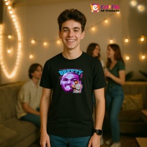 Tricou Chris Brown - Pink Tongue Pose, muzica Hip-Hop / Trap, Dama | Barbat | Copii, Culoare Negru - Img 8