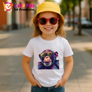 Tricou Cimpanzeu cu ochelari reflectand natura Copii | Dama | Barbat