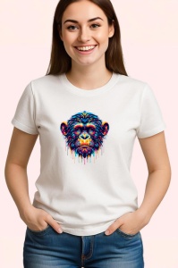 Tricou Cimpanzeu realist culori pop arta moderna cu animale Copii | Dama | Barbat
