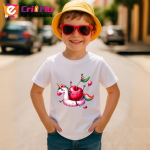 Tricou Cireasa de vara amuzanta pe poney, Fructe, Copii | Dama - Img 3