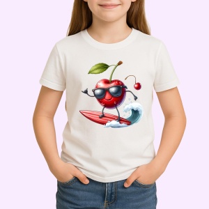 Tricou Cireasa de vara amuzanta surfing, Fructe, Copii | Dama