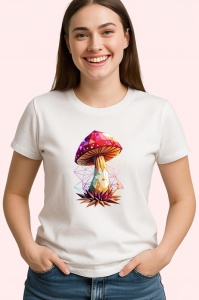 Tricou Ciuperca Magica Ilustratie Poligonala, Copii | Dama | Barbat - Img 4