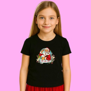 Tricou Classic Ho Ho Ho Santa, din bumbac 100% Copii | Dama | Barbat