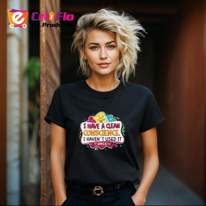 Tricou Clean Conscience Never Used It, Copii | Dama | Barbat, culoare negru - Img 12