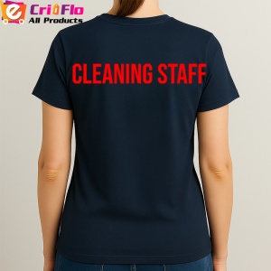 Tricou CLEANING STAFF, Personalizat | Unisex Dama si Barbat, Albastru Inchis - Img 3