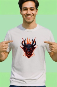 Tricou Clovn inflacarat cu par rosu si fundal alb Copii | Dama | Barbat - Img 2