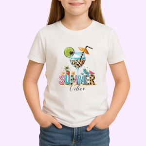 Tricou Cocktail cu lime si umbreluta text summer vibes exotic si racoritor Copii | Dama | Barbat Barbat - Img 4
