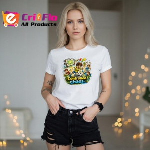 Tricou Controlled Chaos Copil Fotbalist Colorat, din bumbac 100% , tricou alb pentru Copii | Dama | Barbat - Img 7