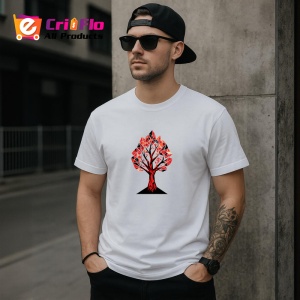 Tricou Copac Rosu Ilustratie Simetrica, Copii | Dama | Barbat - Img 4
