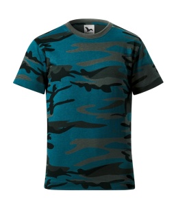 Tricou pentru copii model camuflaj de culoare camuflaj petrol