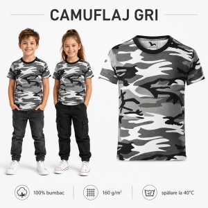 Tricou copii camuflaj Malfini 149 – 100% bumbac, unisex, fete și băieți - Img 25