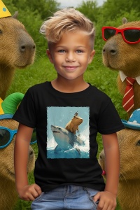 Tricou copii Capybara - Calareste un rechin - Img 5