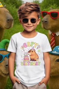 Tricou copii Capybara - Capy Birthday - Img 3