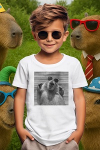 Tricou copii Capybara - Cute selfie - Img 3