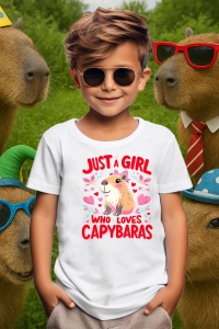 Tricou copii Capybara - Just a girl who loves capy 3 - Img 4