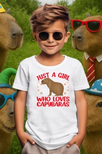 Tricou copii Capybara - Just a girl who loves capybara - Img 3