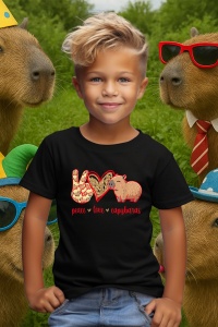 Tricou copii Capybara - Peace, love capybara - Img 5
