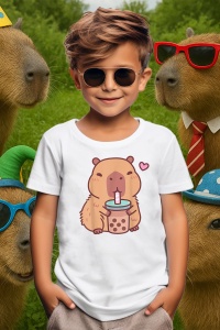 Tricou copii Capybara - stil Anime - Img 3