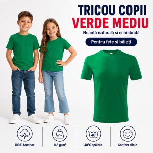 Tricou Copii Classic New Malfini – 100% Bumbac, Mânecă Scurtă, Fete și Băieți, 18 Culori - Img 26