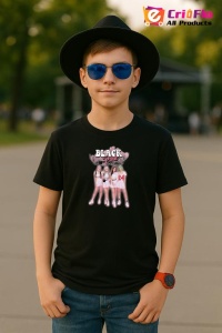 Tricou copii cu formatia BLACK PINK BLINKS , din bumbac 100% - Img 6