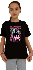 Tricou copii cu formatia BLACKPINK AUTOGRAF ROSU , din bumbac 100% - Img 2