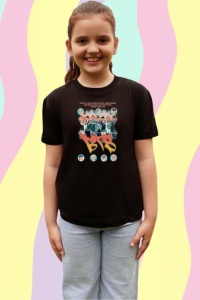 Tricou copii cu formatia BTS 11 , din bumbac 100% - Img 3