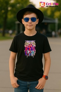 Tricou copii cu formatia BTS 4 , din bumbac 100% - Img 6