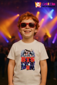 Tricou copii cu formatia BTS 6 , din bumbac 100% - Img 9