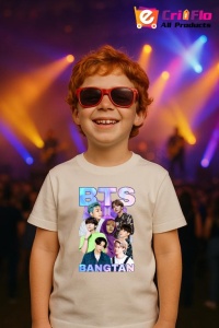 Tricou copii cu formatia BTS ARMY , din bumbac 100%