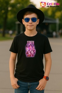 Tricou copii cu formatia JIMIN , din bumbac 100% - Img 5
