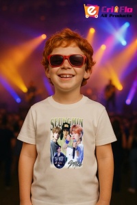 Tricou copii cu formatia SEUNGMIN , din bumbac 100% - Img 9